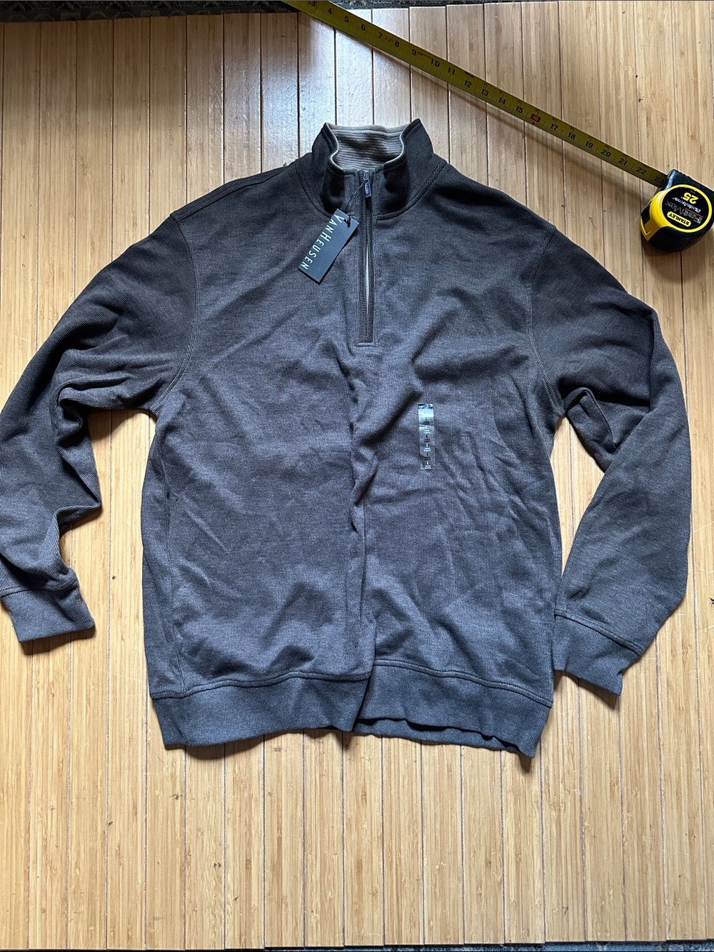 Van Heuson Half-Zip Sweater Brown - Large
